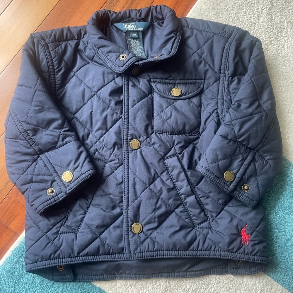 Polo by Ralph Lauren Dark Blue Quilted Kids Puffer Jacket
